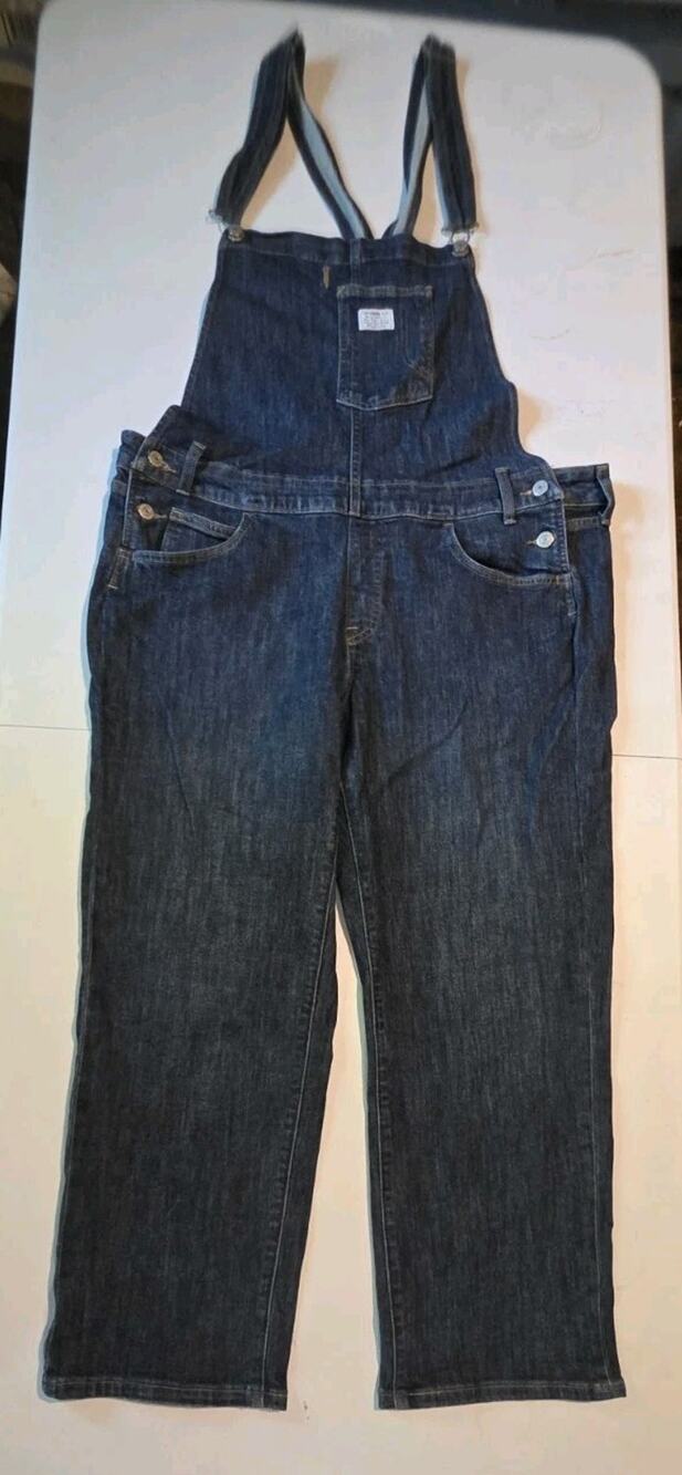 Levis Womens Stretch Denim Bib Overalls 18W Dark Wash Carpenter Jeans Adjustable